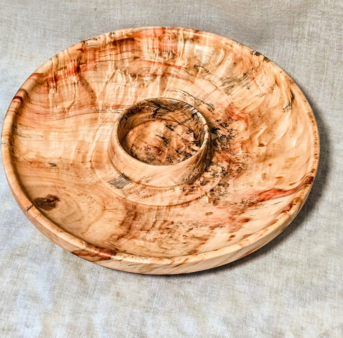 Flaming Box Elder Chip And Dip Platter